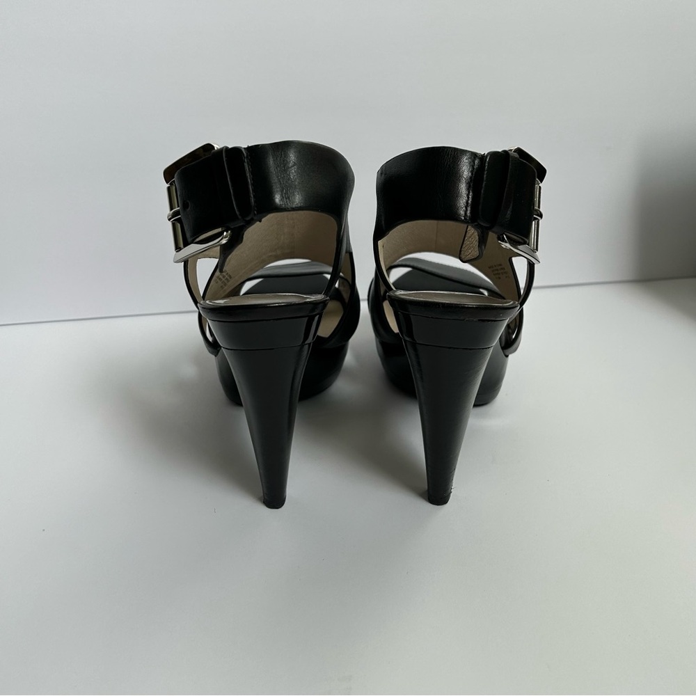 New in box Michael Kors Carla Black Open-Toe Heel platform sandals 7.5M - Picture 5 of 12
